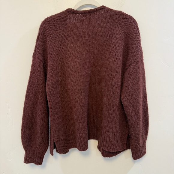 MADEWELL | burgundy Balloon-Sleeve Cardigan Sweater - Picture 10 of 10